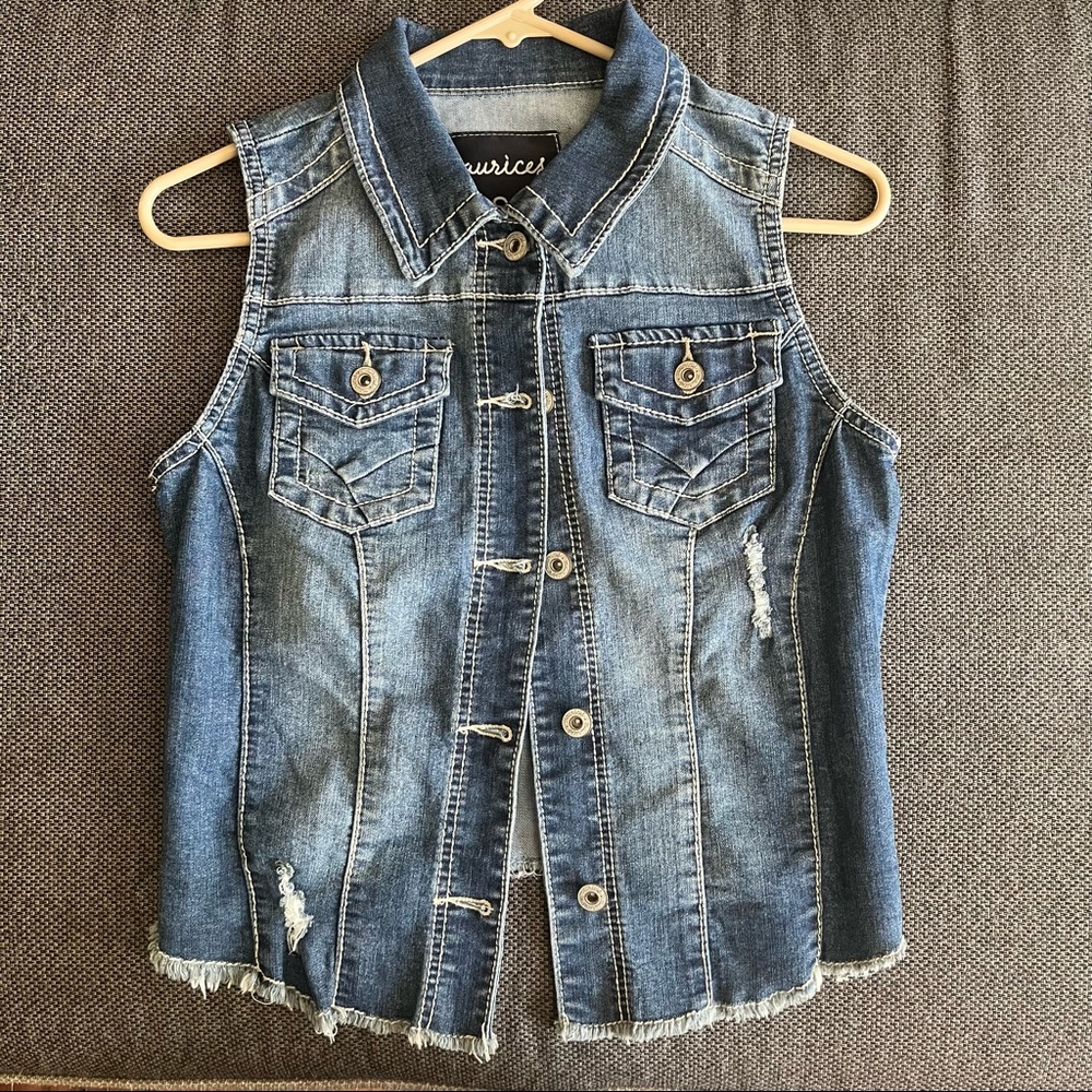 Maurice’s Sleeveless Jean Jacket
